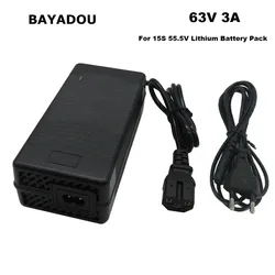 63V 3A Li-ion Battery Charger 15S 55V 55.5V 3A Lithium Chargers T/PC/IEC 3Pin Connector