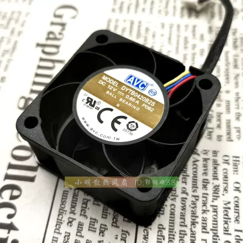 for AVC DYTB0420B2S 4020 12V 0.65A 4CM 4-Wire PWM Temperature Control Cooling Fan