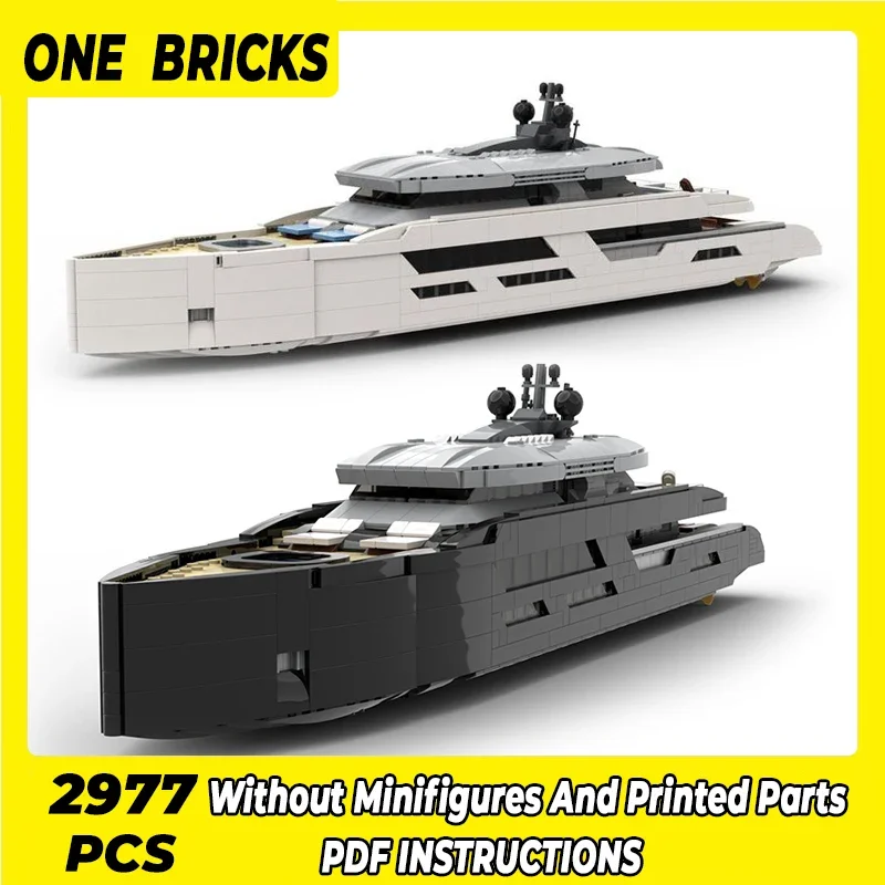 City Ship Model Moc Building Bricks Mini White Black Yacht  Technology Modular Blocks Gifts Christmas Toys DIY Sets Assembly