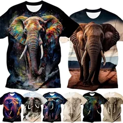 Elephant 3D Printed T-shirt New Hip-hop Funny Personality Fashion Short-sleeved Top Cool Graphic Tee T-shirt Plus Size Xs-4xl