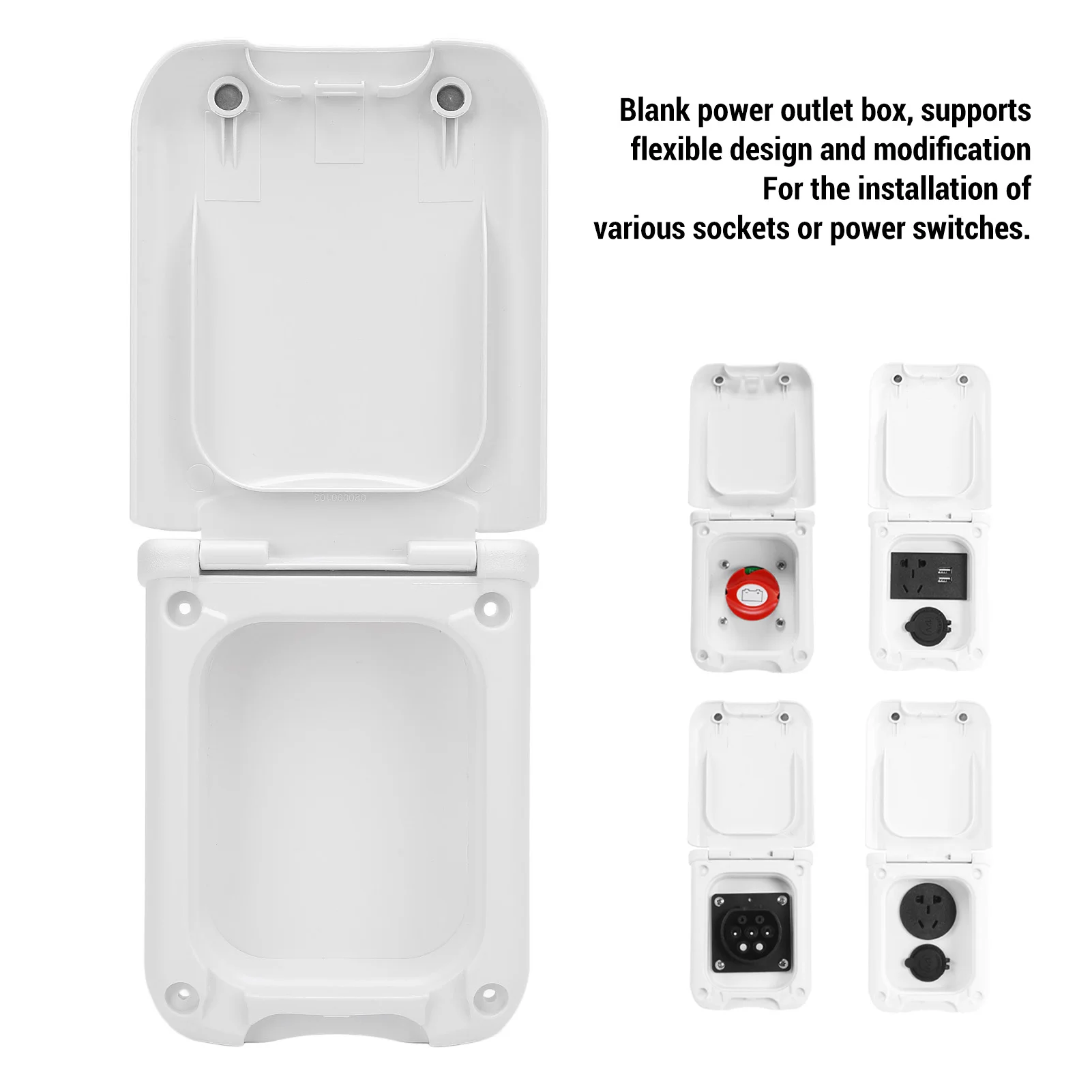 Trailer Electrical Outlet Box RV Power Outlet Box Cover Anti Aging Easy Identification UV Proof Colorfast for Camping Vehicle