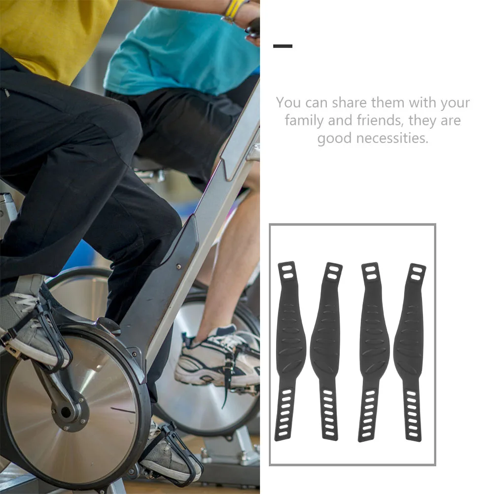 

2 Pairs Rubber Bike Pedal Straps Adjustable Exercise Cycling Footrest Straps Anti-Slipping Fitness Accessories Gym Toe Bands