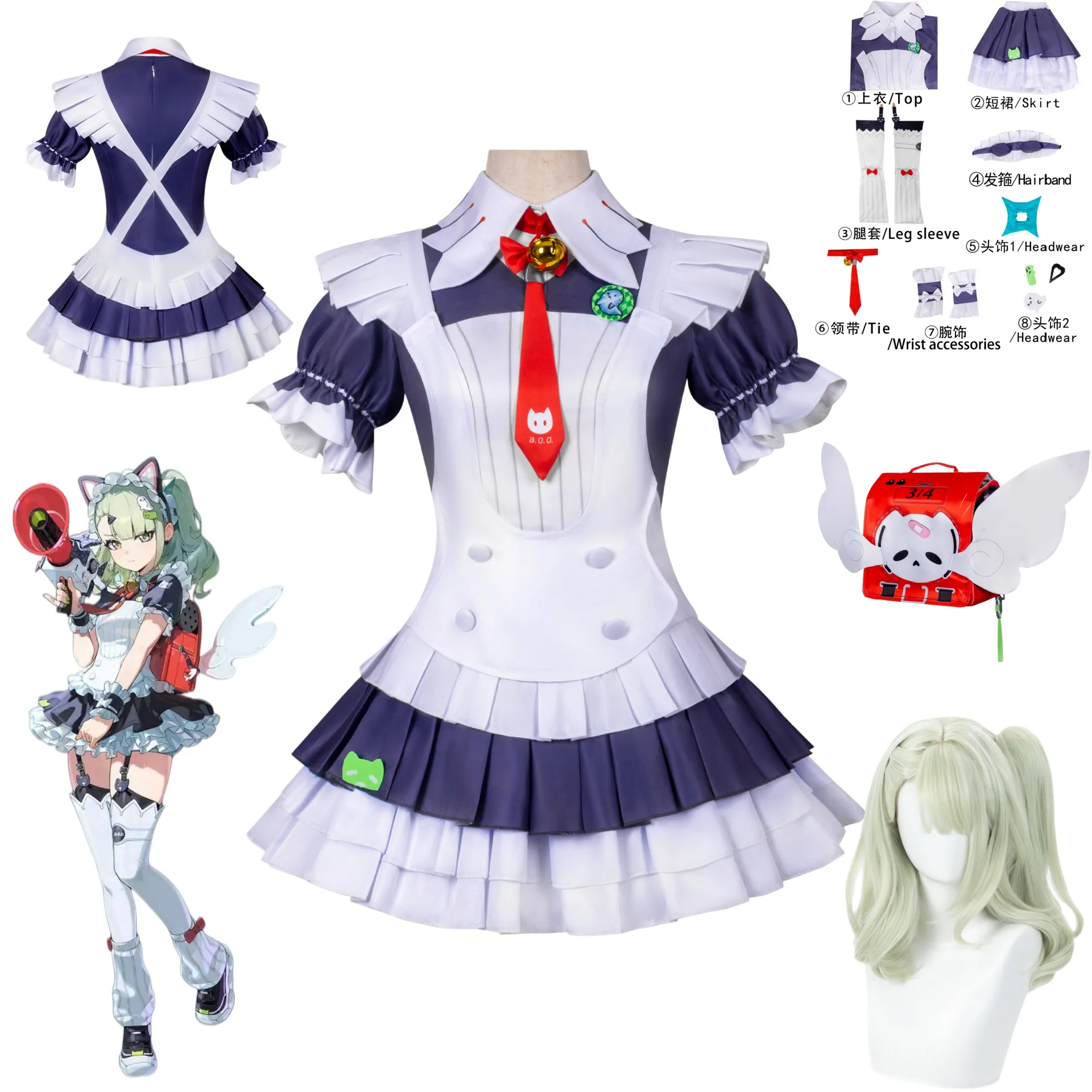 Game Zenless Zone Zero Sunna Kanna's Afternoon Tea Break Skin Cosplay Costume Wig Anime ZZZ Sunna Comic Convention Stage Costume
