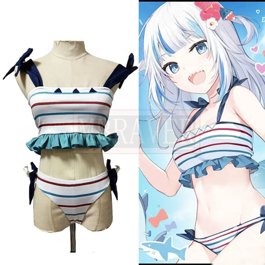 

Anime VTuber Hololive Shark Gawr Gura Birthday Sexy Swimwear Uniform Cosplay Costume Women Halloween Custom Made Any Size