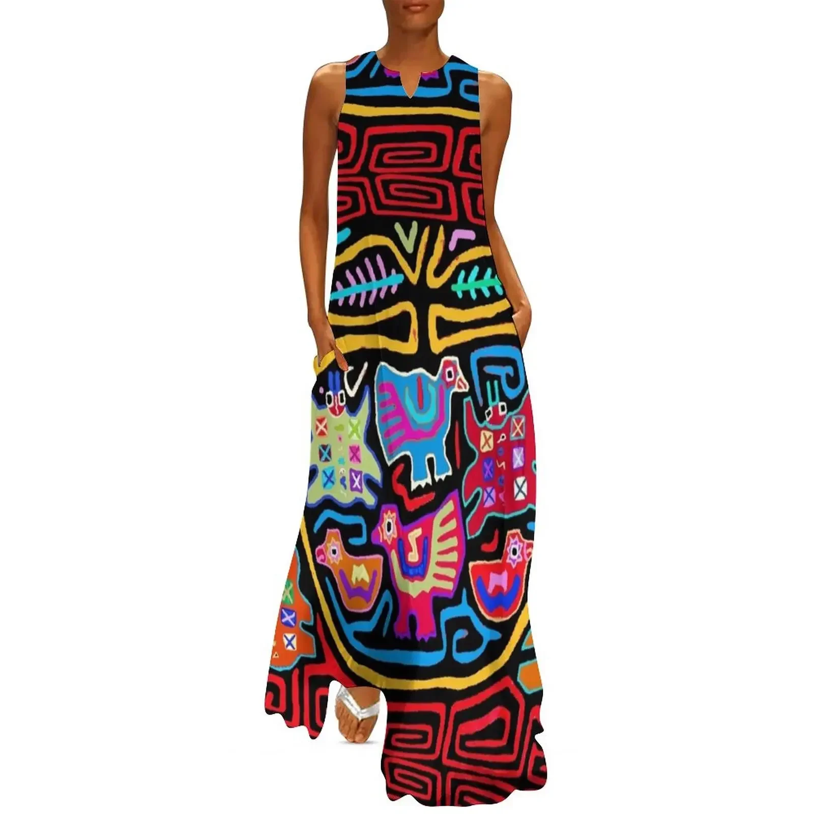 

Panama Mola Chicken Play Mat Long Dress summer outfits for women 2025 beach dresses Summer dresses for women Dress