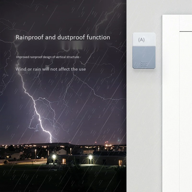 Wireless Doorbell Smart Night Light With Battery-Free Installation Circuit Self-Generation, Outdoor Waterproof