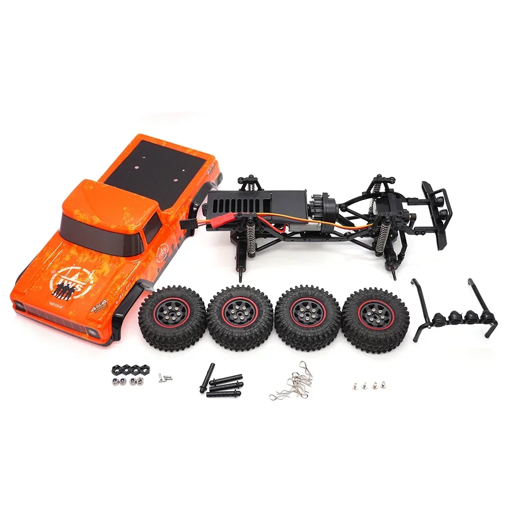 Châssis de voiture RC 1:24, longueur de châssis 128 mm, essieux avant et arrière, boîte de vitesses avec carrosserie pour crawler RC Axial SCX24 Bronco Wrangler 1/24