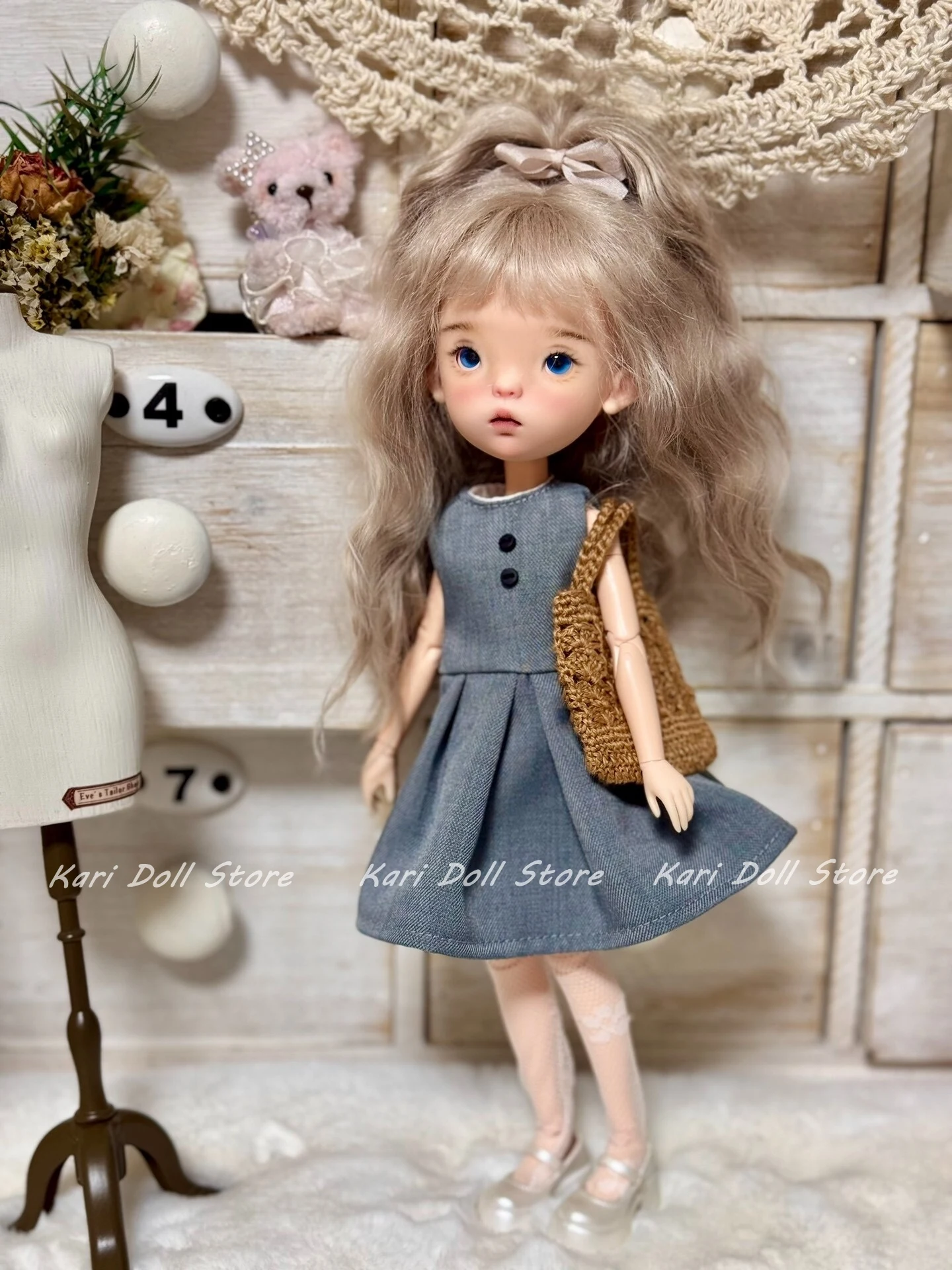 Kari Doll Одежда и юбки 2025 Темно-синее женское платье, комплект куклы для куклы Landazz Landoudou