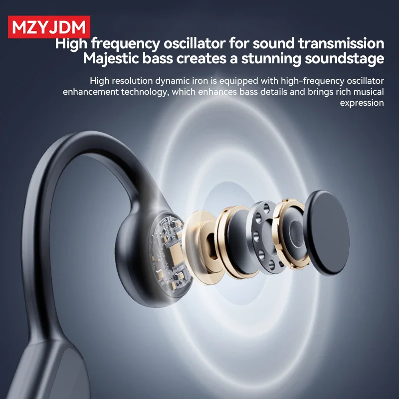 MZYJDM سماعات توصيل العظام اللاسلكية B9 شريط حول ياقة الملابس Bluetooth5.3 سماعات رياضية إلغاء الضوضاء سماعة أذن لشاومي #4