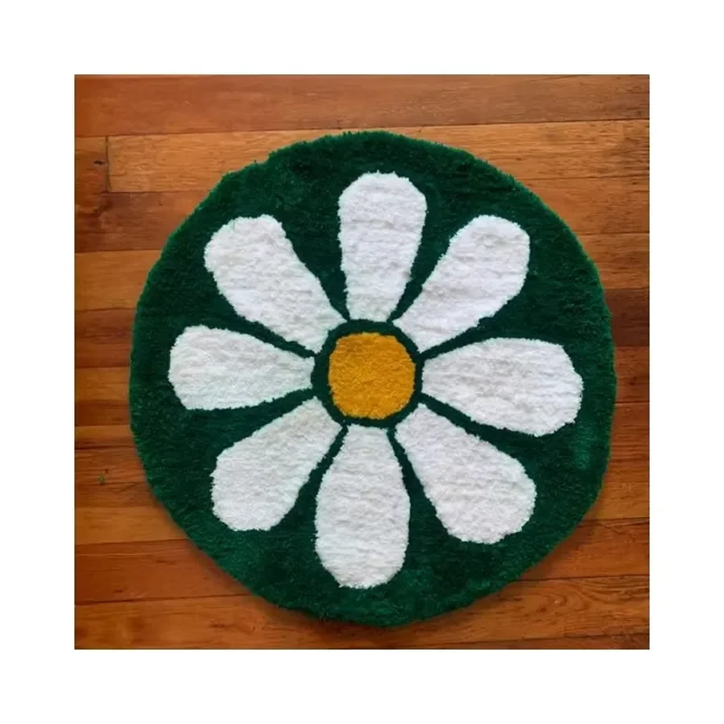 Trustworthy Seller Flower Shaped Punch Abstract Pretty Tufted Rugs for Home Decor