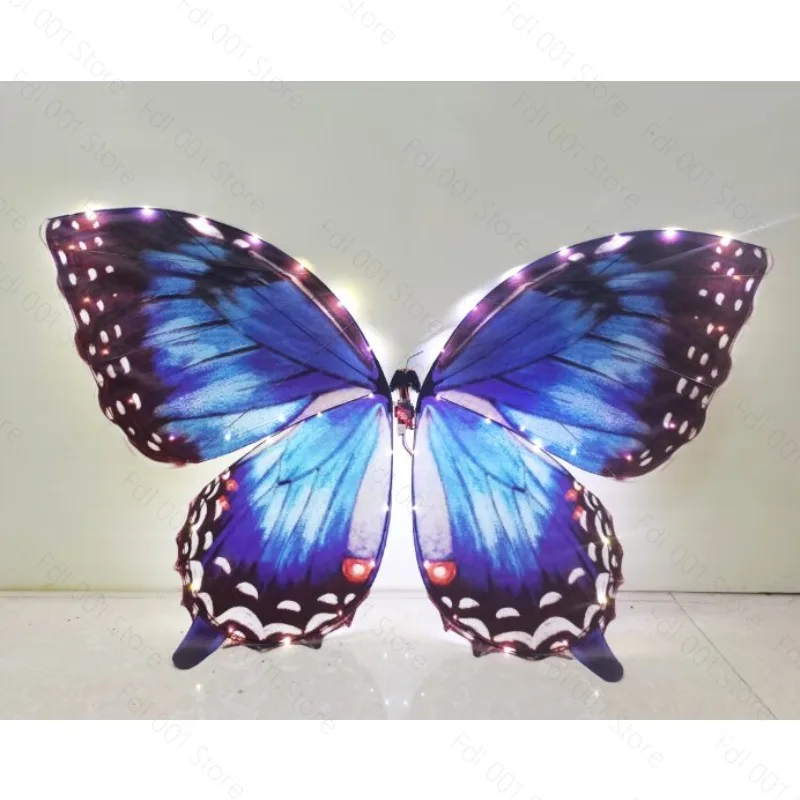 Remote Controlled Bionic Flying Butterfly with White Light Full Set, Hand Throw Parachute Butterfly Light for Commercial Show