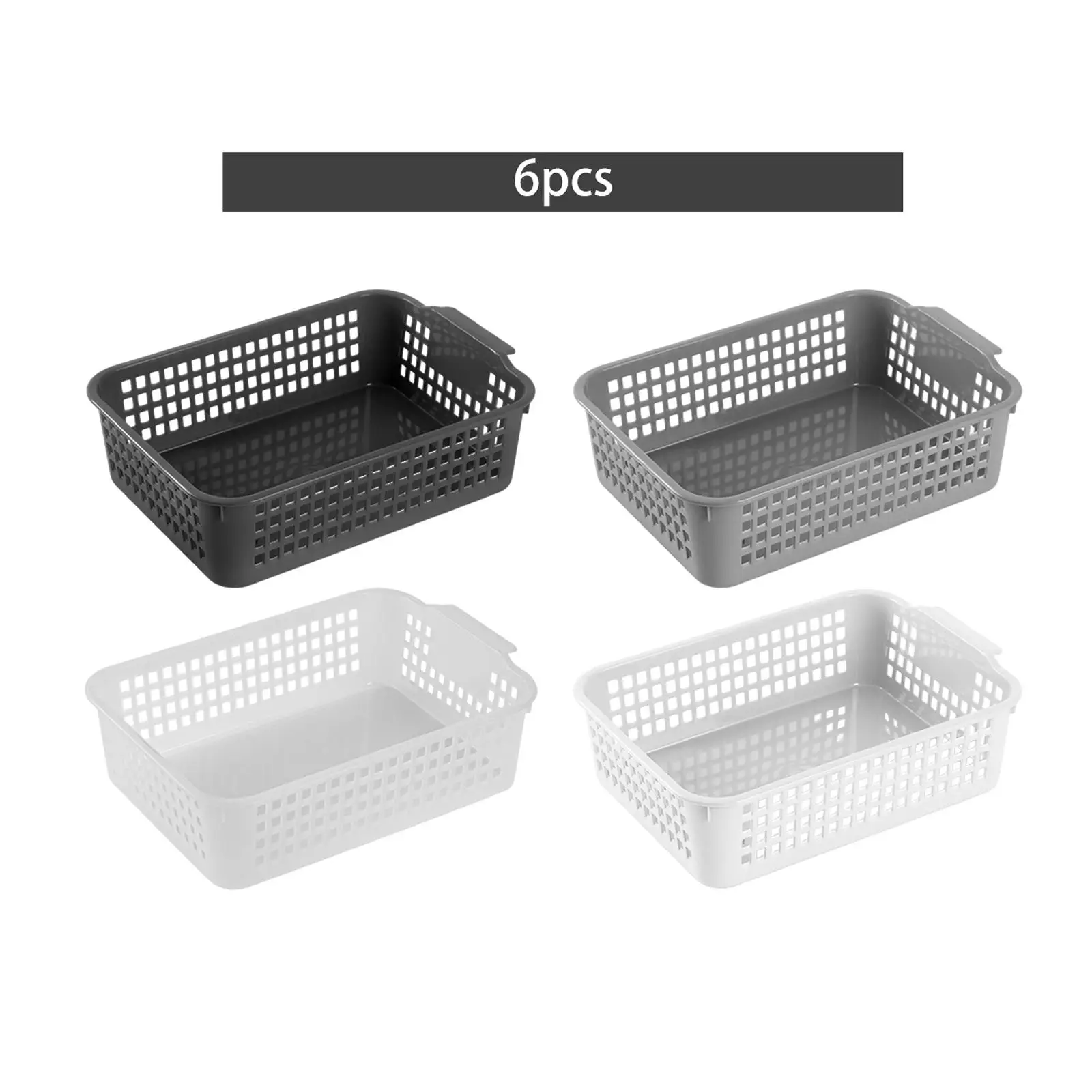 6 Pieces Desktop Storage Baskets Vanity Organizer Trays for Washroom Shelves