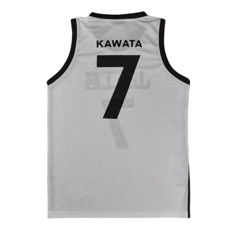 เสื้อคอสเพลย์อะนิเมะ Slam Dunk Akita Sannoh #7 Kawata masashi JERSEY Basket ผู้ชายเสื้อสีขาว