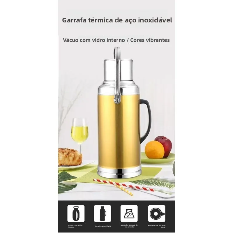 大容量ガラスステンレス鋼鉄シェル湯たんぽ寝室防爆ティーポット断熱フラスコ給湯器