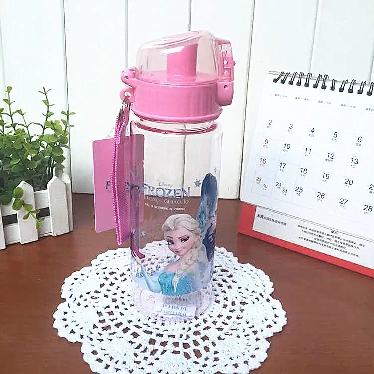 

550ml Disney princess Frozen children's cup student plastic bottle water Elsa shatter-resistant boy girl portable kettle Mickey