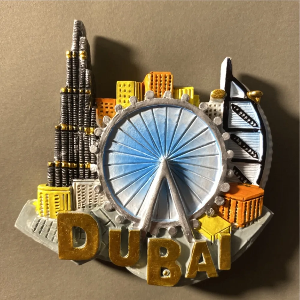 Asia United Arab Emirates Dubai Tourist Souvenir Fridge Magnets Decoration Articles Handicraft Magnetic Refrigerator Collection