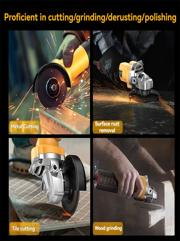 Moedor de ângulo portátil multifuncional, ângulo doméstico, moedor de ângulo sem escova