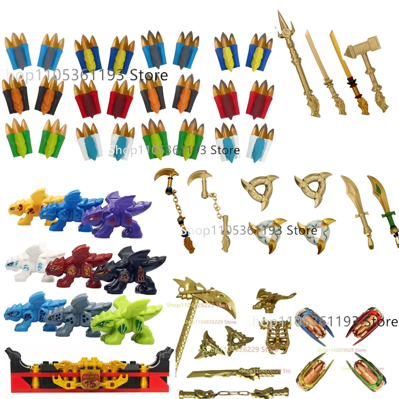 Nuevas Espadas y Armas de Dragones de Anime y Dibujos Animados, Aptas para Bloques de Construcción Ninja, Juguetes Coleccionables para Niños, Regalos de Cumpleaños