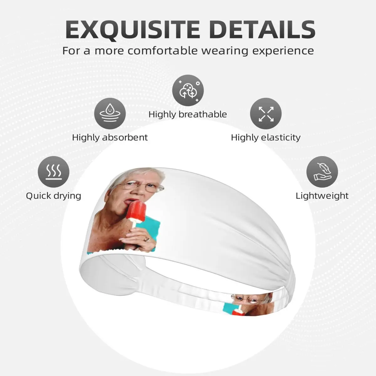 مخصص الجدة الجدة الآيس كريم تي شيرت العصابة للرجال النساء التجفيف السريع الرياضة العصابة رياضة اليوغا الجري