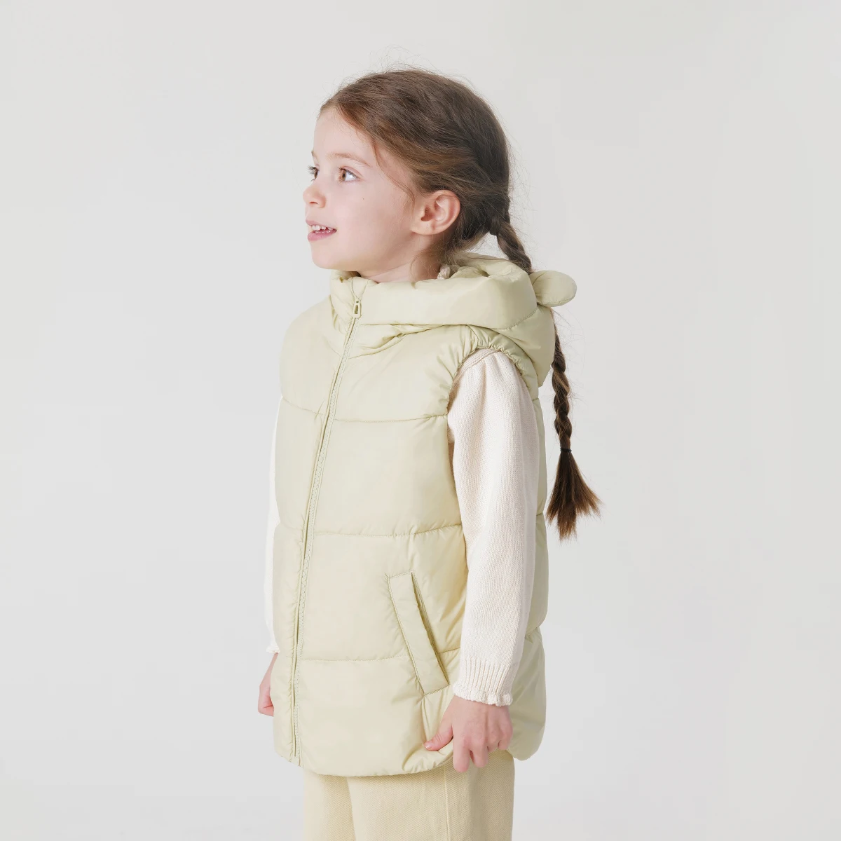 

MARC&JANIE Three-proof Fabrics Boys Girls Ultra-light Warm Hooded Down Vest for Winter 231188