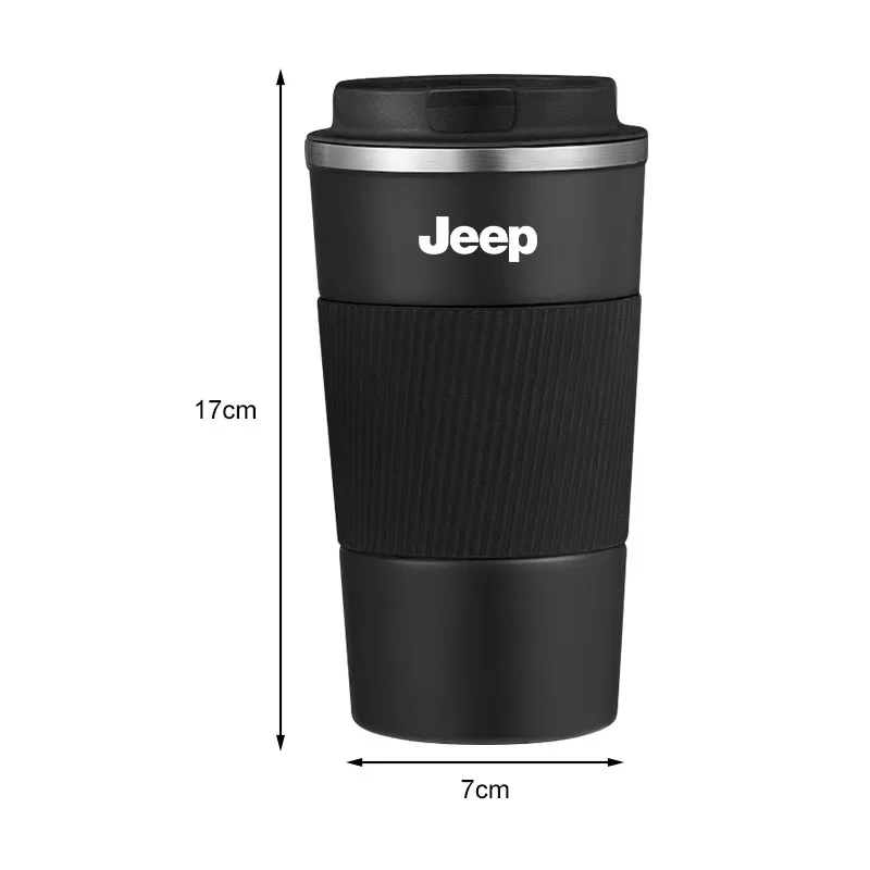Stainless Steel Coffee Thermos Mug Car Vacuum Flask Travel Thermal Cup for JEEP Wrangler Grand Cherokee Compass Renegade JK JL