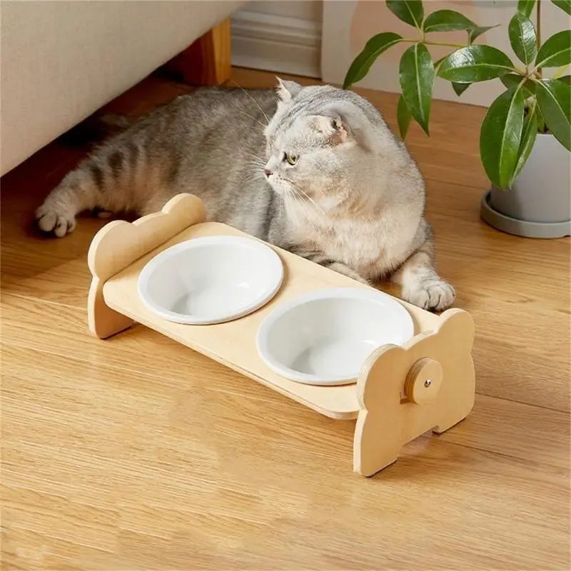 

QX2E Миска для кормления домашних животных Приподнятая миска против рвоты Контейнер для еды для маленьких щенков кошек