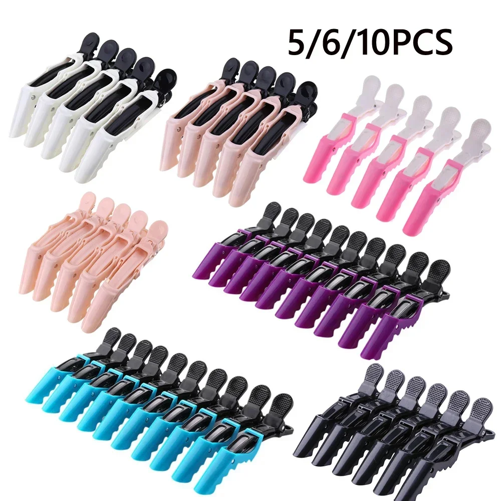 5/6/10/12pcs Plastic Hair Clip Hairdressing Clamps Claw Section Alligator Clips Barber For Salon Styling Hair Accessory Hairpin