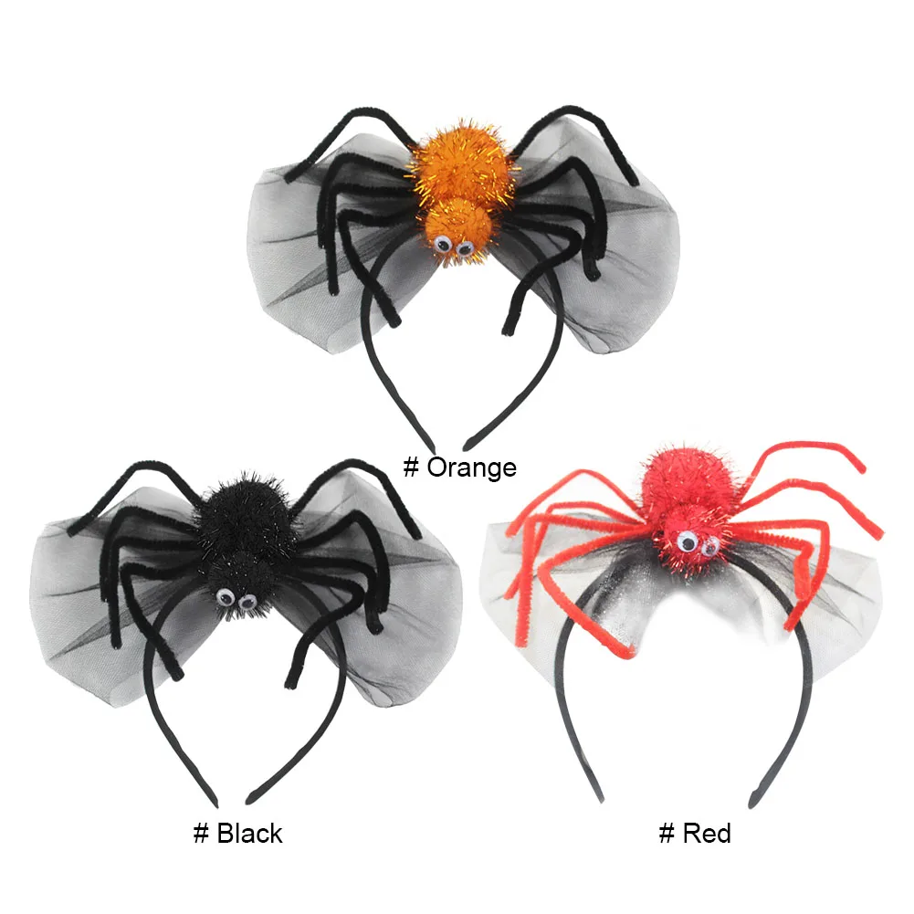 Halloween Spider Hat Headband Festival Theme Black Widow Hairband Versatile Novel Mesh Festival Prom Party Props