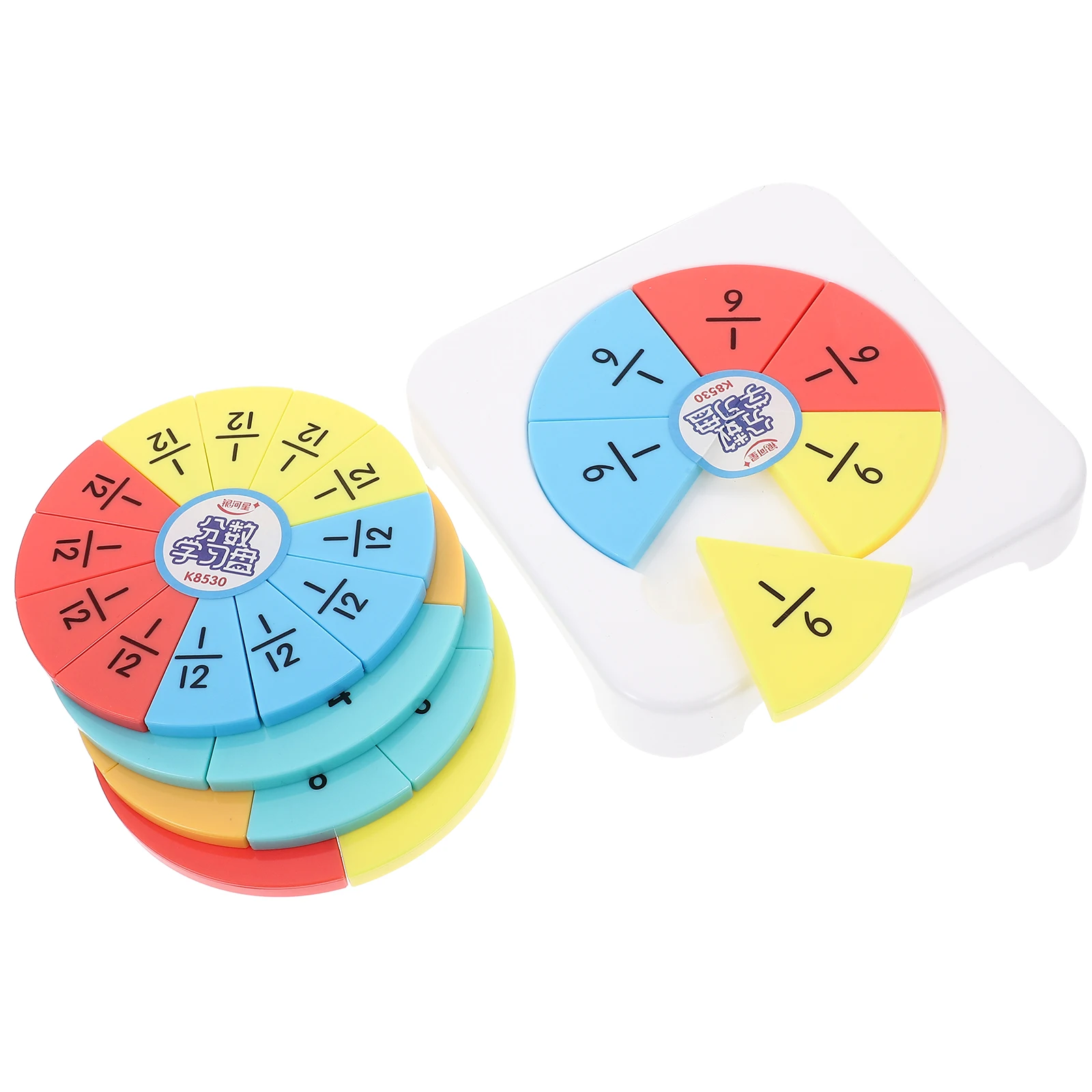 

Fraction Learning Disk Puzzle Pie Toy Educational Circles Paper Puzzles Toddler Math Tool Colorful Fraction Disk Visualize