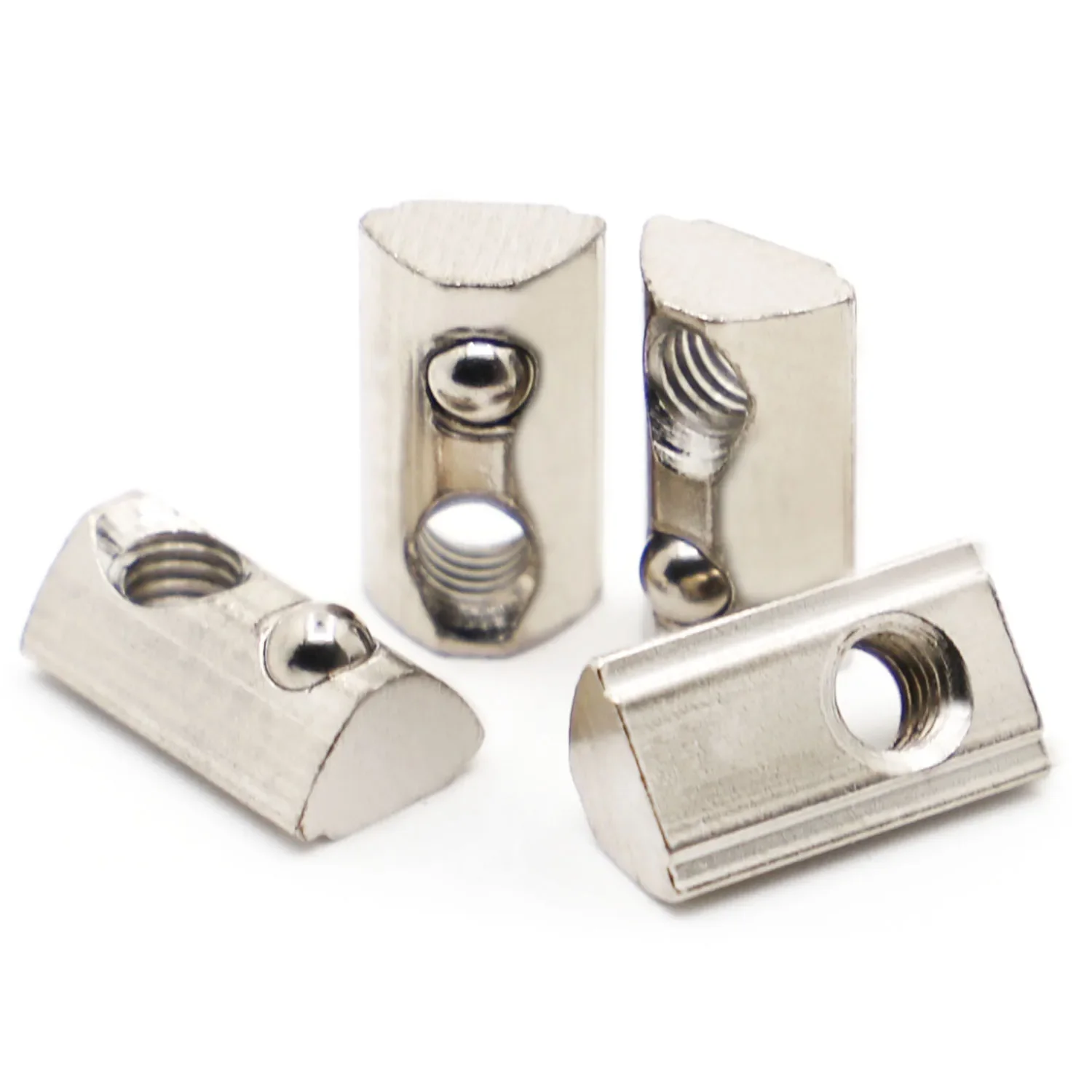 10PCS M3 M4 M5 M6 M8 T Spring Nut Half Round Elasticity Spring Nut Block for 2020 3030 4040 4545 Aluminium Profile
