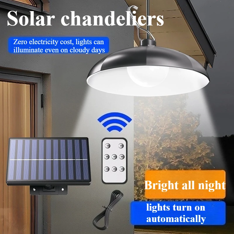 

【Hot Sale】Solar Outdoor Garden Light Motion Sensor-1/2 Heads Split Type Hanging Pendant Light for Patio Yard
