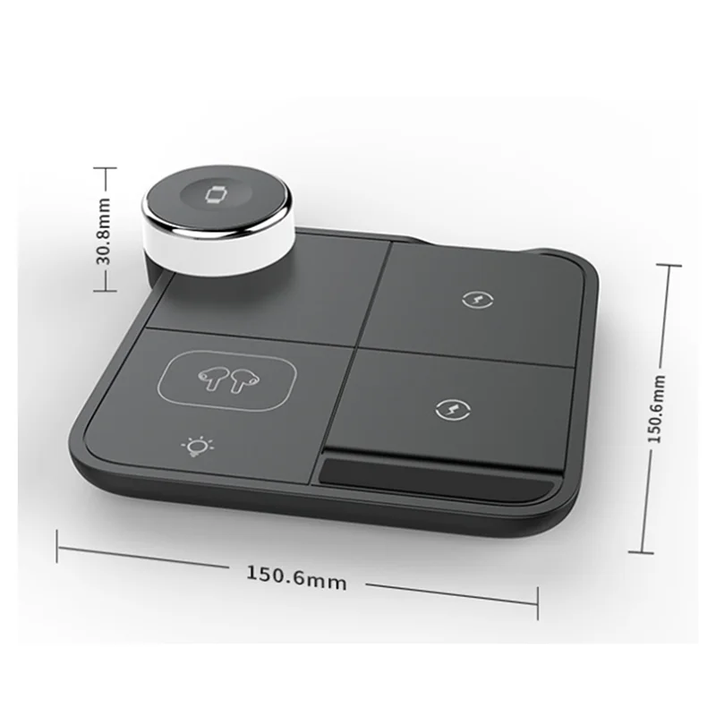 4-in-1 opvouwbare draadloze oplader Desktoptelefoonhouder Compacte draagbare mobiele telefoon draadloze oplader