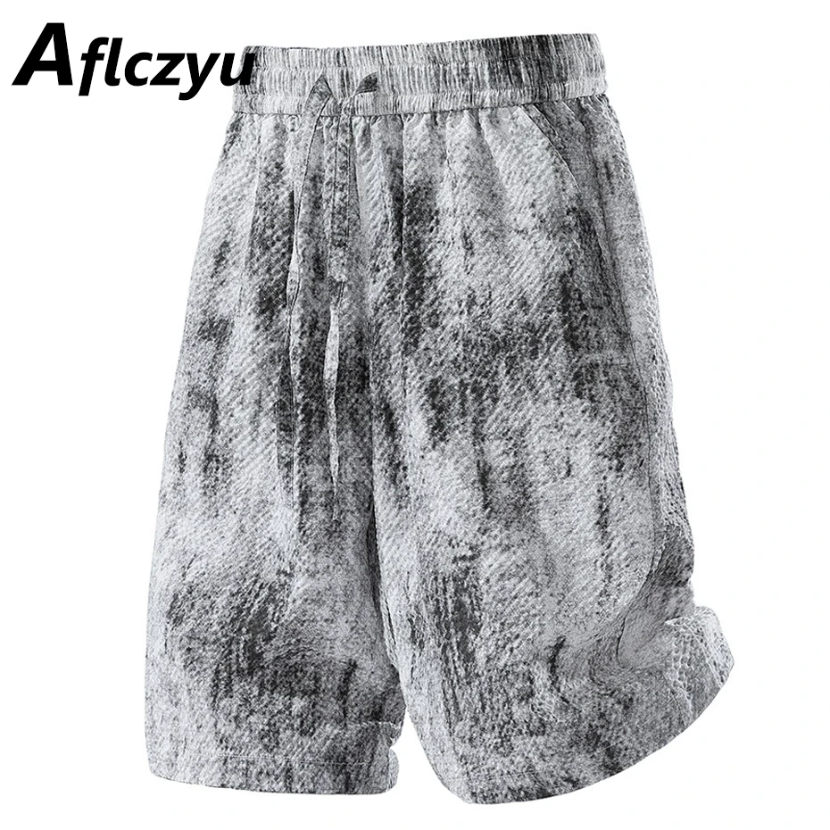 Summer Tie Dye Shorts Men Fashion Casual Hawaiian Beach Shorts Summer Short Pants Male Stretch Waist Bottom