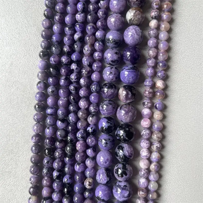

Rare 1Strand Purple Charoite AAAAA Grade Natural Genuine Seraphinite Gemstone Loose Beads for Jewelry Design DIY Clinochlore