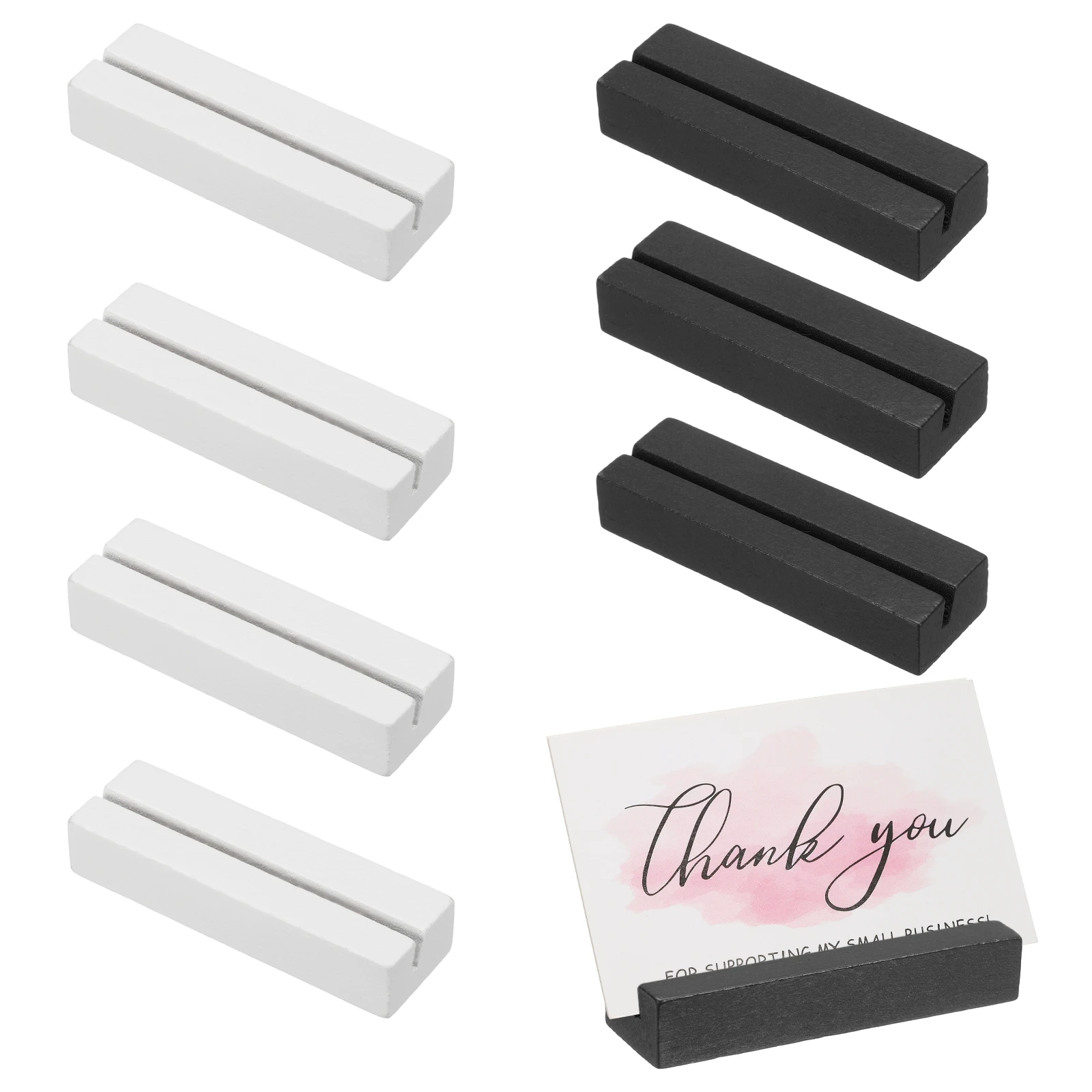 8pcs 80mm Wood Place Card Holders Rustic Cards Display Stands Table Number Stands for Food Signs Picture Retail Shop Parties