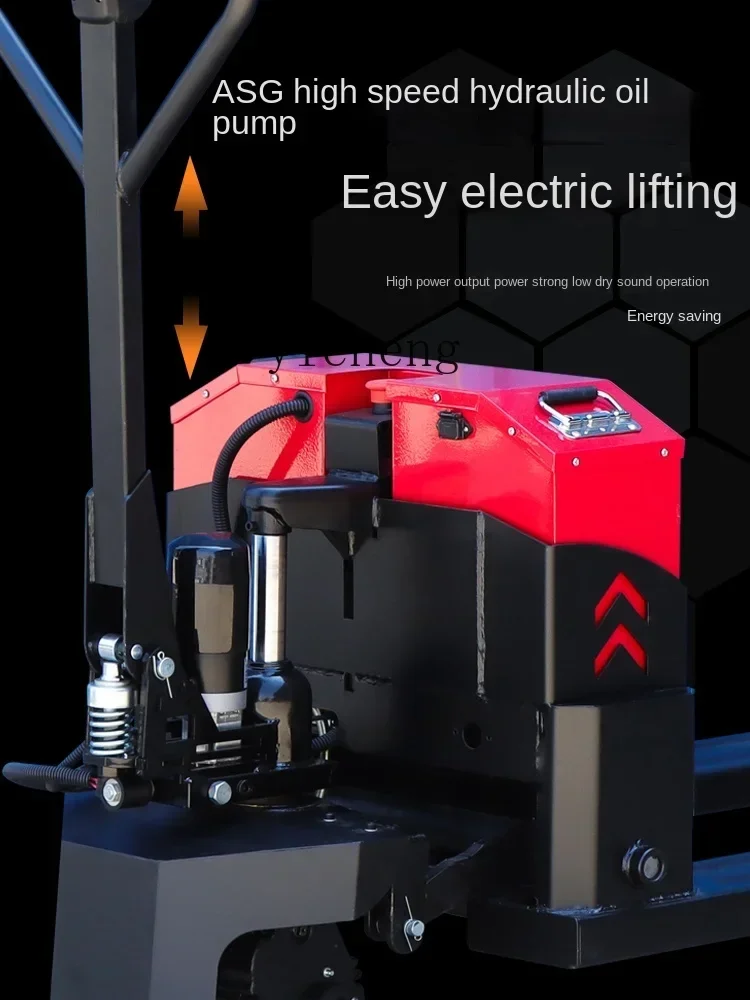 All-electric Ground Cow Forklift Off-road Semi-electric Hydraulic Truck Trailer Pallet Handling Storage Forkliftx24