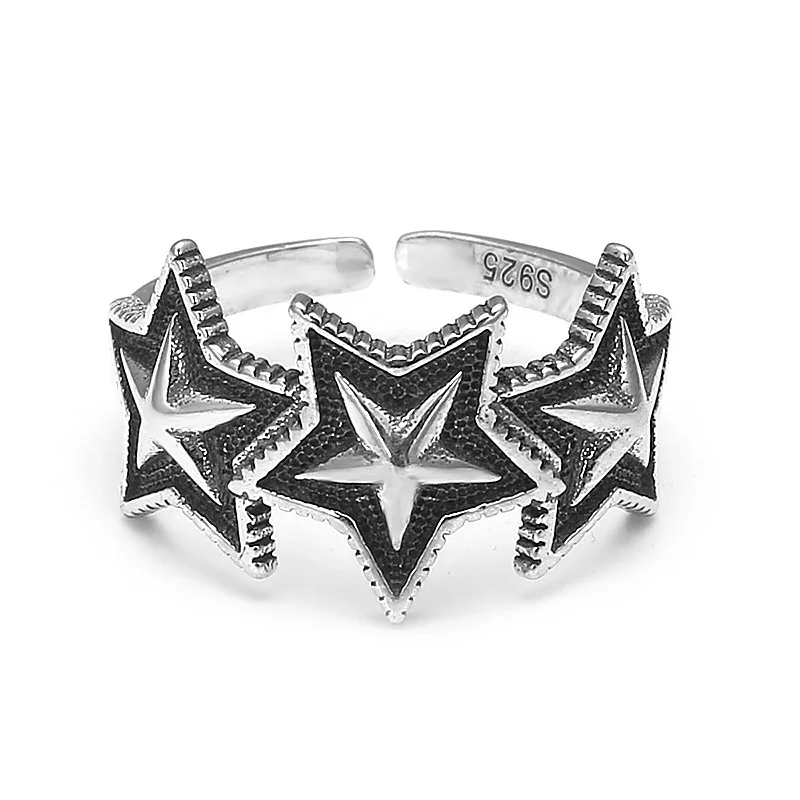 Anillo Retro de estrella de cinco puntas para hombres y mujeres, anillo de regalo personalizado, apertura de índice, Palacio de estrellas, trendyy