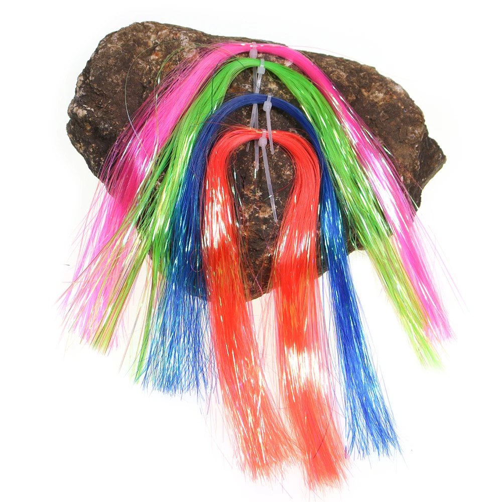 1/69 Zoll 0,4 mm UV Ice Wing Flat Tinsel Crystal Grizzly Barred Flashabou Fliegenbindematerialien für Streamer, Nymphen und Jigs – Detail 10