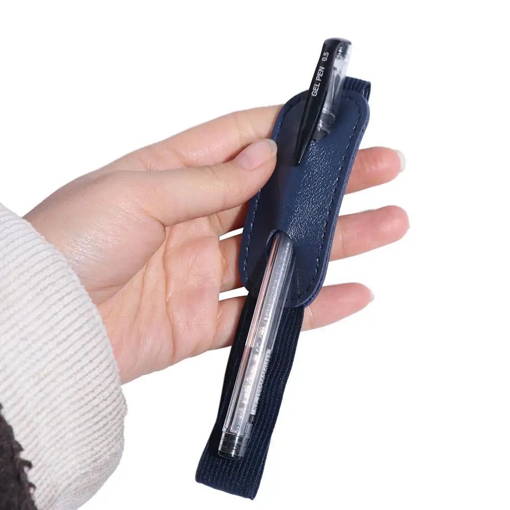 6Pcs Adjustable Straps Elastic Band Pen Holder Colorful Detachable Pen Sleeve Pouch PU Leather Light Weight