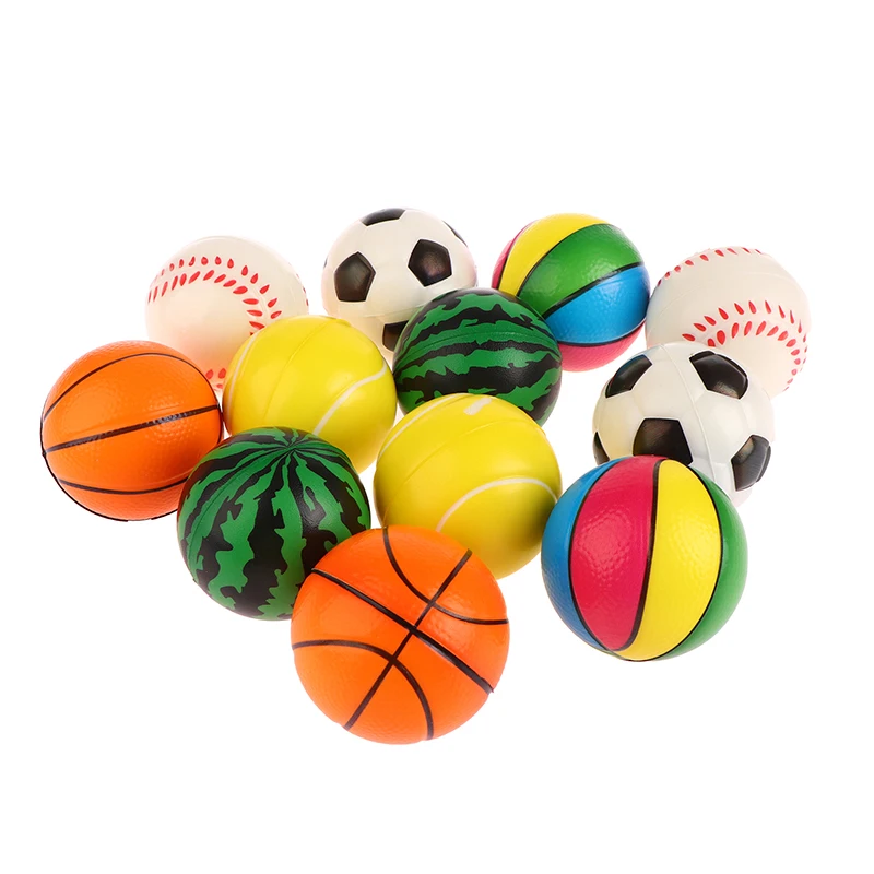 2Pcs Squeeze Toy Ball PU Solid Soft Foam Sponge Ball For Kids Children Wrist Training Ball Safe Bouncing Ball Football/Baseball