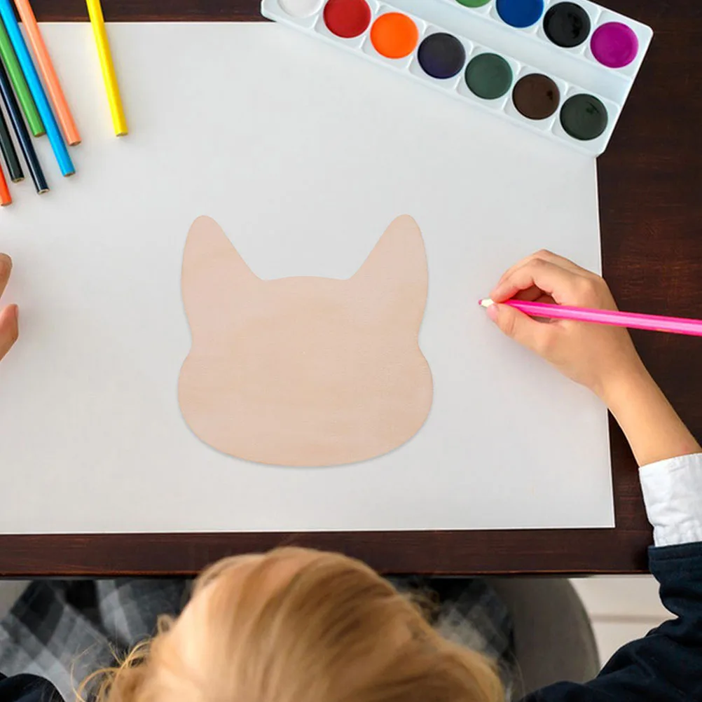 

12pcs Cat Head Wooden Earrings Holder Craft Cutouts Wall Decor Durable Material Creative Design Versatile Use