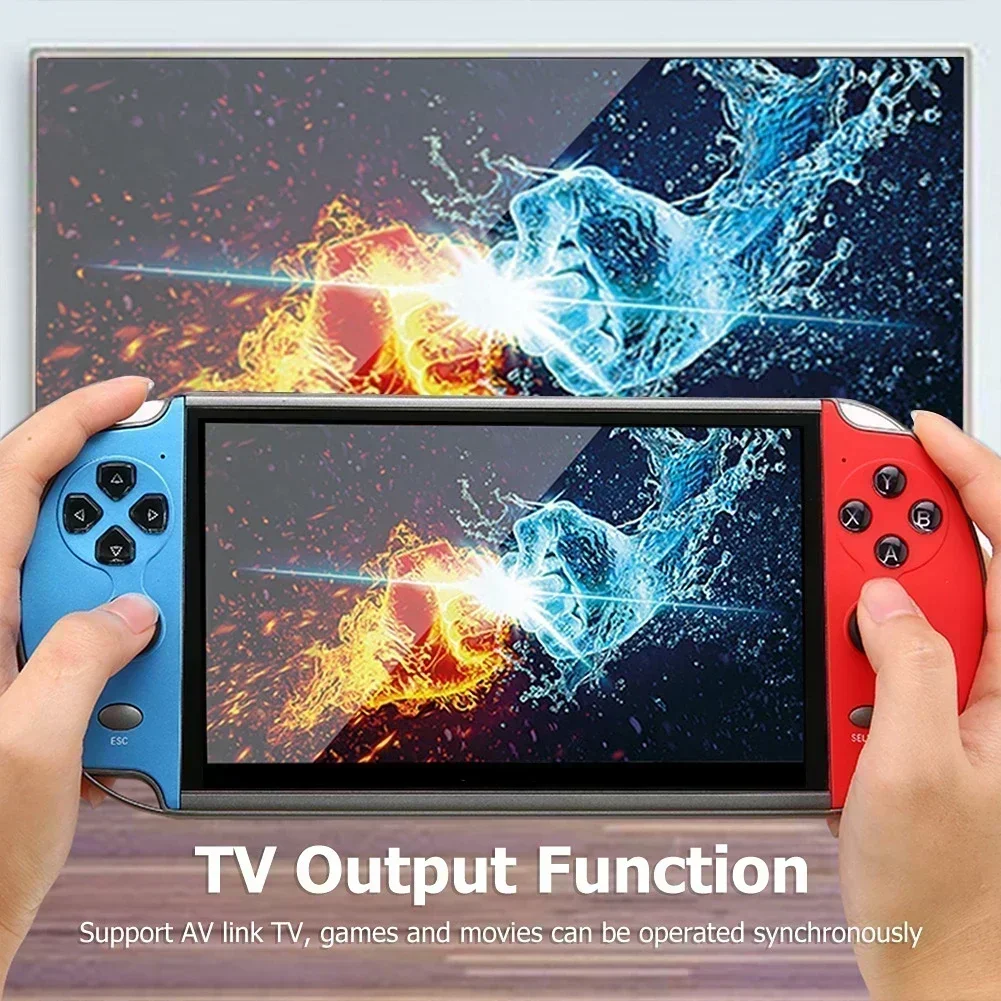 X7 Handheld Game 4.3 Inch HD Large 8G Screen Classic Game Retro Console Built-in 10000 Games Mini Handheld MP5 Video Game