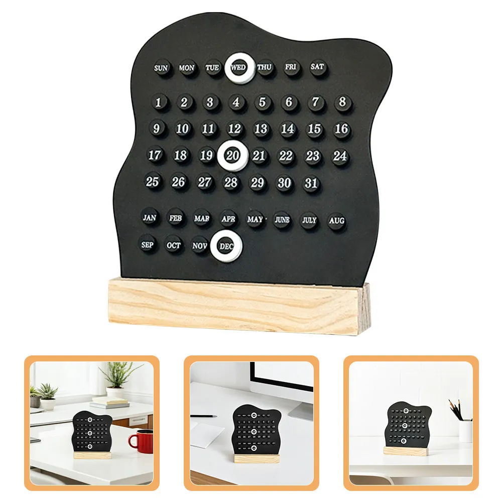 

Handcrafted Wooden Perpetual Desk Calendar Elegant Circular Design Daily Date Tracker Office Table Decor Creative Desktop