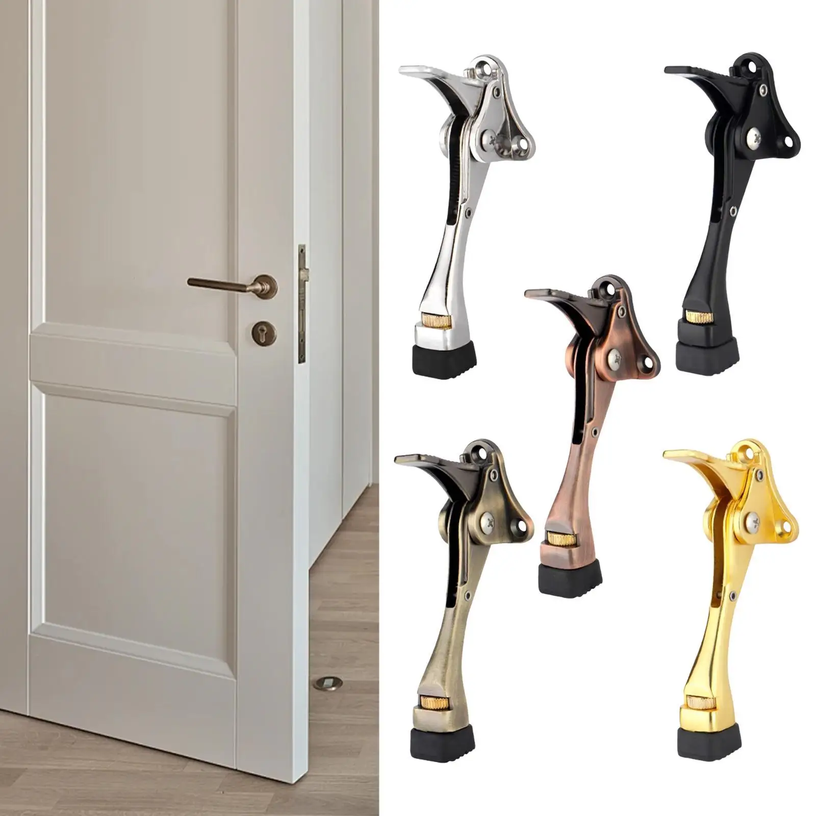 Kickdown Door Stopper for Household Simple Assembly Heavy Duty 5.5inch Long