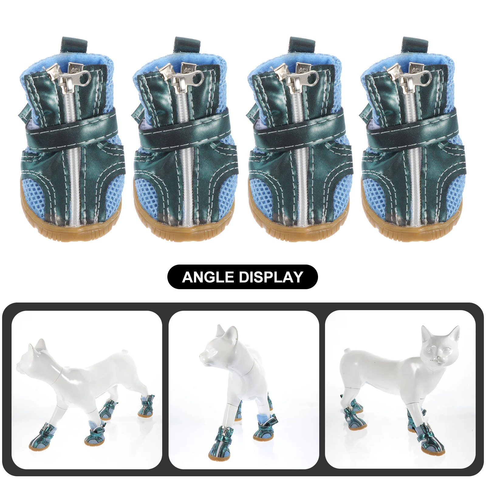 

4Pcs Breathable Dog Shoes Anti-Slip Ox-Tendon Sole Warm Adjustable Puppy Outdoor Paw Protectors Dog Warm Shoes