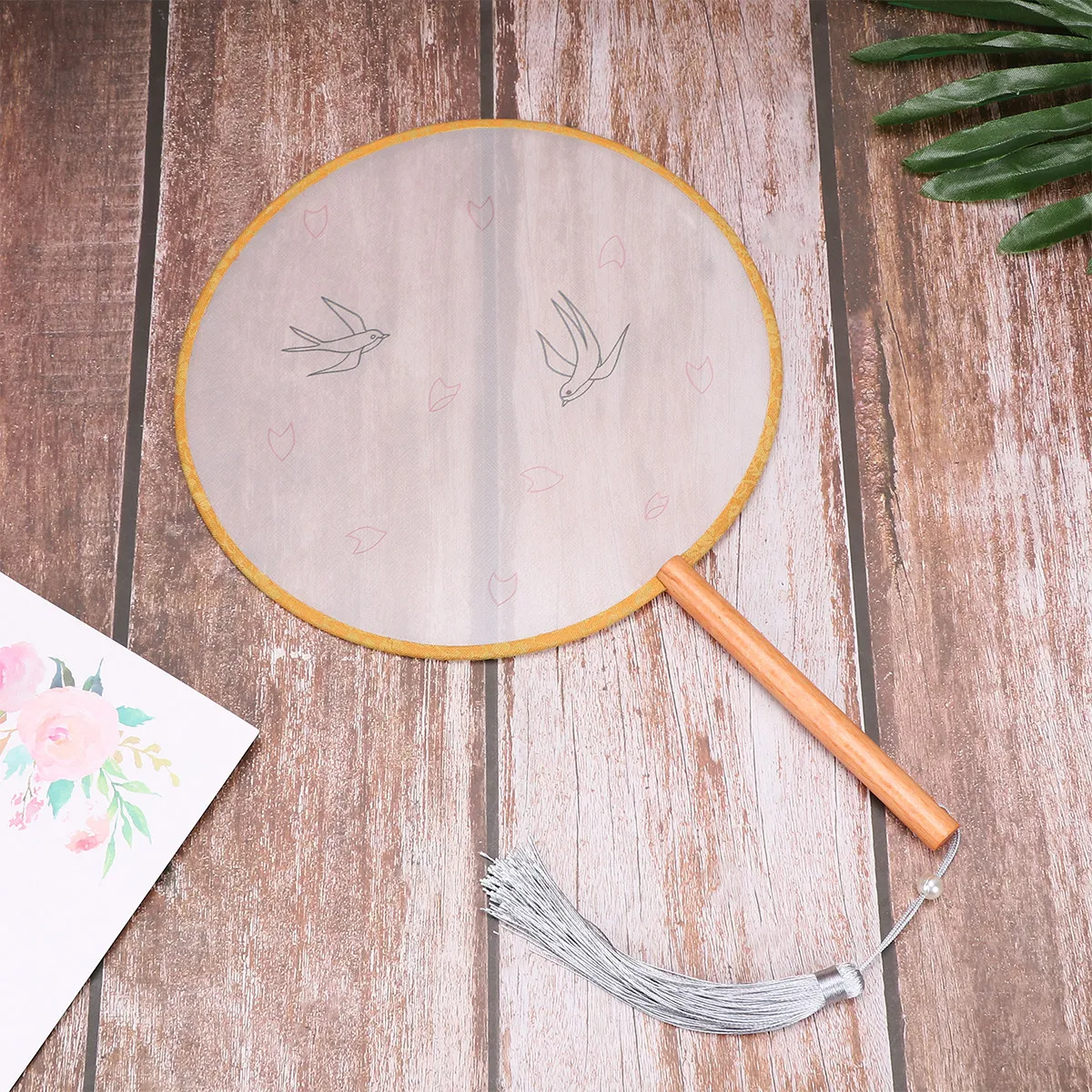 Kit de Abanico de Seda para Bordar, Diseño en Blanco de Alta Calidad, Suministros para Manualidades DIY para Principiantes y Adultos, Regalo Hecho a Mano para Niñas y Madres