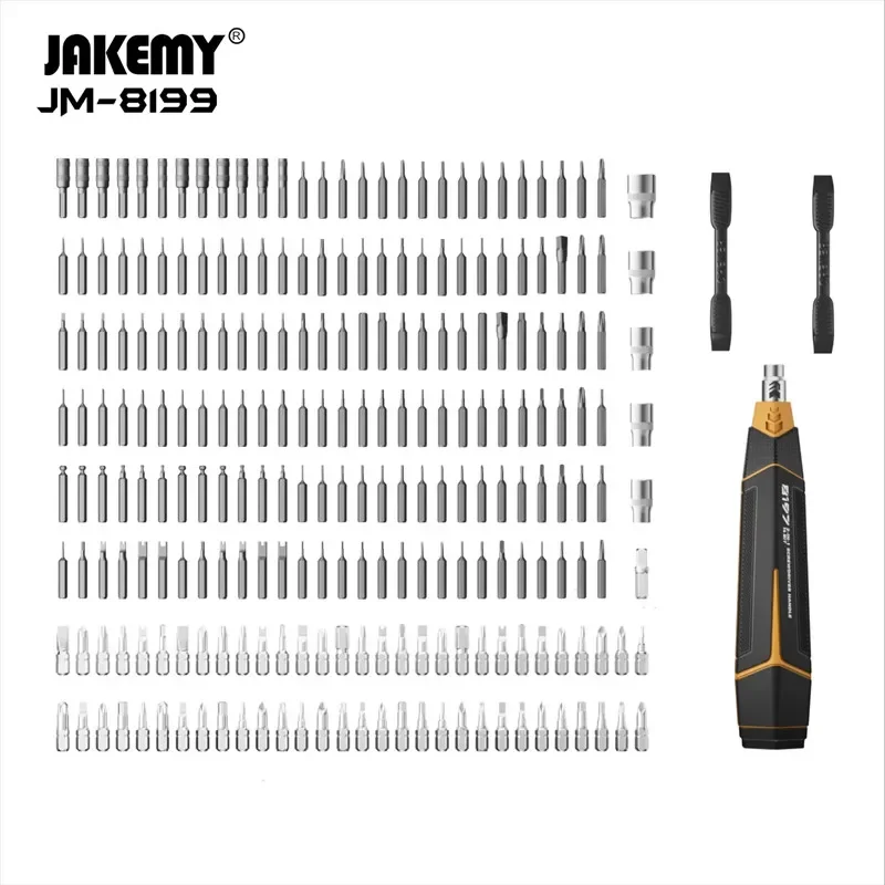 

Jakemy JM-8199 257 in 1 Screwdriver Handle with Bits Set for Mobile Phone Laptops Home maintenance Modular Manual Toolbox