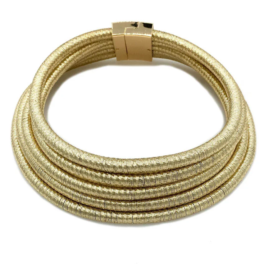 Multilayers Chokers Necklaces Chunky Collar Magnetism Button For Women Chocker Statement Necklace Maxi Jewelry Accessories 2022