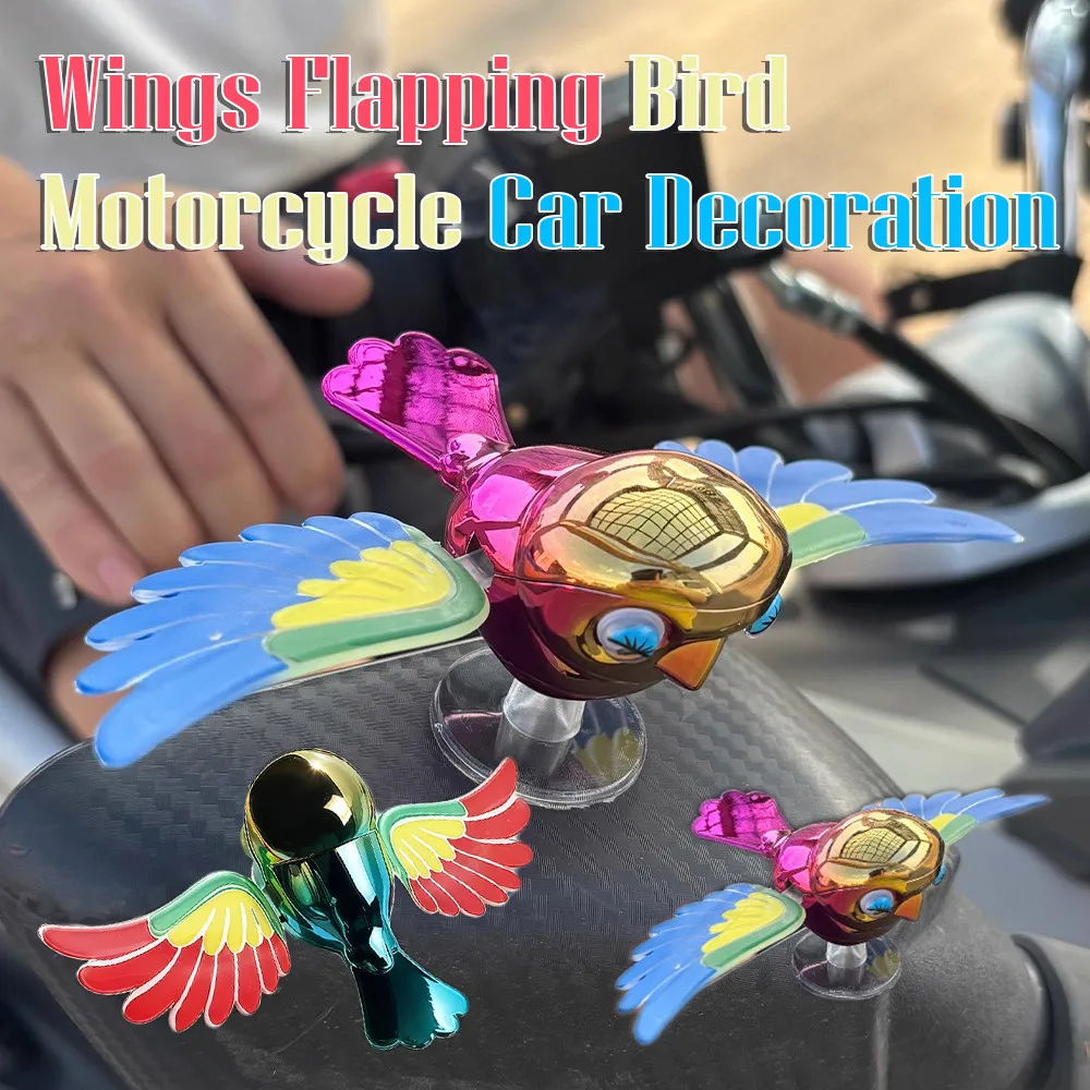 2026 New Simulated Flying Bird Car Ornament Wings Can Swing Wind-Powered Bird in Flight Decor Car Motorcycle Bicycle Decor