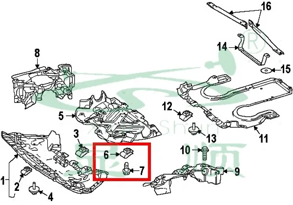 for Mercedes Benz C180 C200 C260 E200 E260 engine lower guard plate screw bottom plate rear seat bolt buckle nut